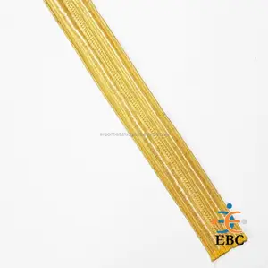 Wholesale Gold Bullion Braid Trim OEM Gold Tresse Lace Trimmings Tape Machine Woven Narrow Metallic Fabrics Textile Crafts