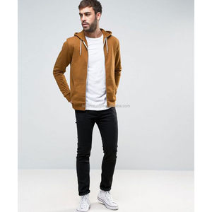 Sudadera con Capucha Kalan Brown para Hombre, con Cierre, Estilo Urbano, Logotipo Personalizado Bordado, 100% Algodón Tejido, Resistente al Viento, Transpirable, KFH46, a la Moda - Product Image 1
