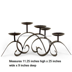 Elegant <b>Gold</b> Iron Metal Handmade Durable Pillar <b>Candlestick</b> <b>Holder</b> Stylish Home Decor S/R Brand AS71 - Product Image 1