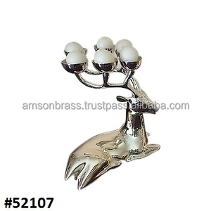 Home Decor Reindeer <b>Pillar</b> <b>Candle</b> Holder Nickel Plated Decorative <b>Candle</b> Holder - Product Image 6