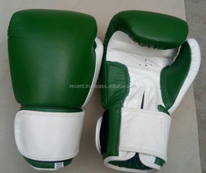 สีเขียวสีขาวจริงหนังตะขอและห่วงข้อมือมืออาชีพมวยถุงมือ - Product Image 3