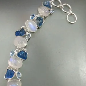 silver gemstone bracelets lapis moonstone topaz Silver and Gemstone Jewellery Supplier