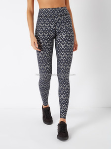 Customized 3D Sublimated Multi Print Women's Yoga Leggings with Solid Pattern and <b>Lace</b> Decoration - Product Image 2