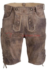 Pantalones Lederhosen Bávaros de Diseño Vintage 2026, Elegantes Pantalones Lederhosen para Hombre con Tirantes, Tradicionales Alemanes Trachten de Piel de Becerro - Product Image 3