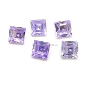 Lavender cubic zirconia man made 4x4mm square cut 0.75 cts loose gemstone for jewelry