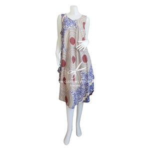 เดรสแขนกุดพิมพ์ลายดอกทานตะวัน,เดรสยาว,สวมใส่สบาย - Product Image 1