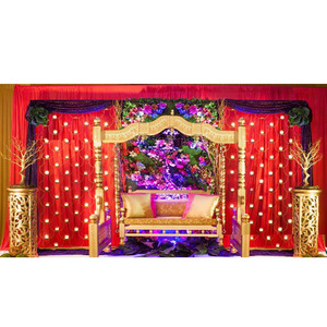 Boda India oro Jhula Metal dorado columpio Jhula nueva boda pequeño columpio personalizado boda escenario decoraciones Reino Unido EE. UU. Australia - Product Image 1