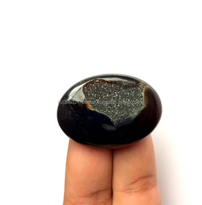 Piedra Preciosa Suelta de Ágata Druzy Negra Natural de la Mejor Calidad, Formas Mixtas, Estándar AAAAA, Modelo Rida Creations RC101, 4mm-25mm, Normal - Product Image 2