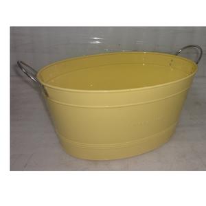 Decorative Oval Shape High Quality Metal Bucket <b>Tin</b> Boxes Canister Bucket Containers with Handle - Product Image 2