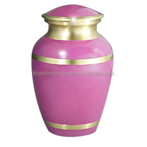 Urn de crème poli, de couleur rose, pour jour et anniversaire, fait à la main, en métal doré, de haute qualité - Product Image 1