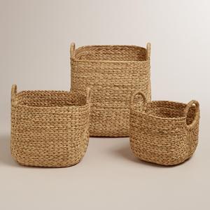 Wholesale 100% Handmade Water Hyacinth Bamboo Storage <b>Basket</b> <b>Cheap</b> Daily Use Daily Weaving Crafts Online for Food Storage - Product Image 3