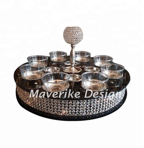 Rotating Catering Crystal Lazy Susan With Centerpiece 2 Tier Wedding Table Crystal Lazy Susan Luxury Wedding Decore - Product Image 6