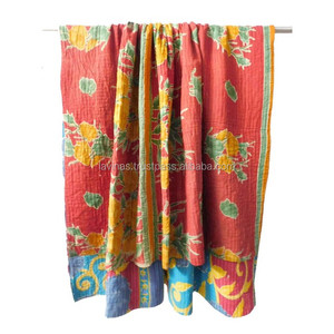 Hecho a mano indio de algodón kantha edredón vintage tirar fabricante - Product Image 4