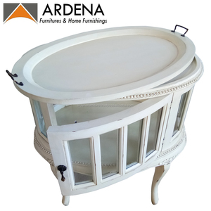 Mueble de Cocina de Madera de Abedul Macizo Estilo Antiguo con Forma Ovalada y Tiradores de Latón Macizo - Product Image 5