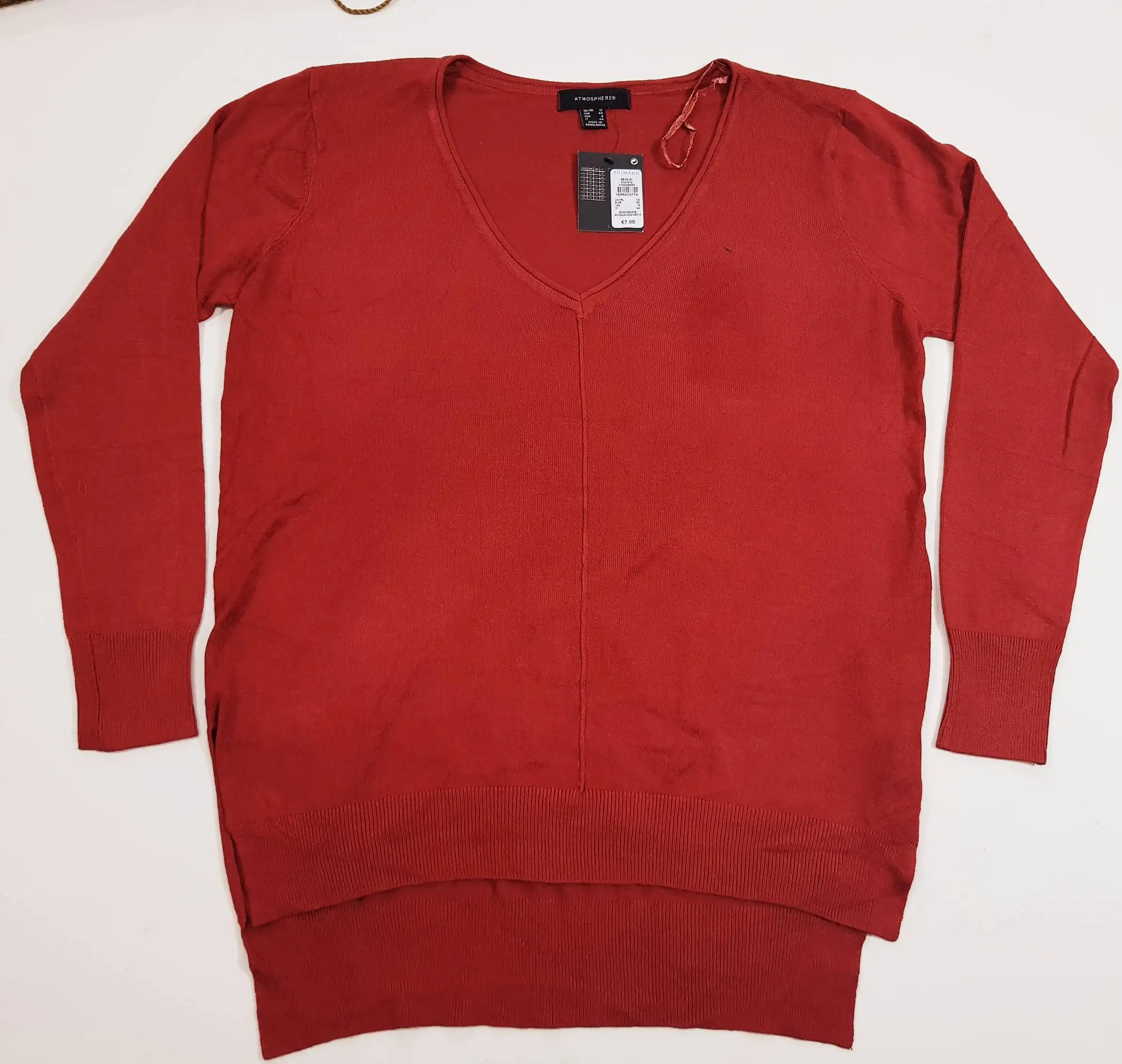 Bangladeshi Magazzino Lotto Delle Signore Manica Lunga Pullover Con Scollo A V Maglione Lavorato A Maglia Morbido e Classico Maglione di Modo di Marca Etichette Surplus