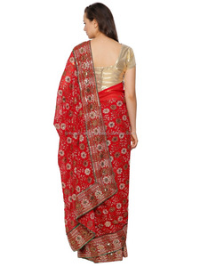 Indian Traditional Saree Ethnic Sari Indian Fancy Ready to Wear Sari Party Dress Handmade Magic - Product Image 3
