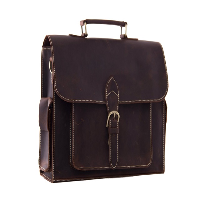 Leather Laptop Briefcase for Men - Vintage Hard Style Business Bag by TERGUS INDIA