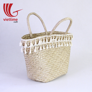 Bolso de mano de algas marinas abierto para mujer, accesorio de moda de verano al por mayor - Product Image 4