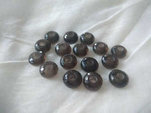 Perles à facettes en forme de rondelle de trou de quartz fumé de qualité AAA - Product Image 5