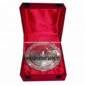 Round Silver Plated <b>Serving</b> Dish <b>With</b> <b>Lid</b> for Home , Hotel and Restaurant - Product Image 1