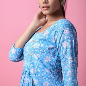 ผู้หญิงใหม่ฤดูร้อน Partywear ชุดราตรียาวสีน้ำเงิน Maxi ชุดเสื้อ - Product Image 3