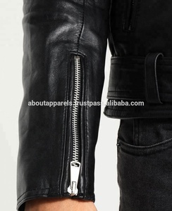 แจ็คเก็ตบอมเบอร์ผู้ชายขายส่ง แจ็คเก็ตหนังแกะฤดูหนาวแบบเรียบสั่งทำพิเศษ แจ็คเก็ตหนังแกะสีดำสำหรับผู้ชายแบบสั่งทำพิเศษ - Product Image 3