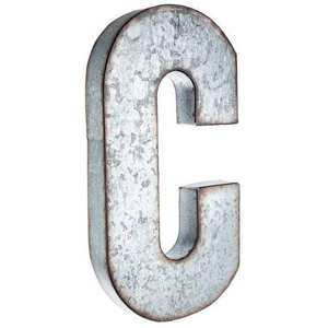 1 Galvanized Metal <b>Letter</b>, One <b>Large</b> 20 Inch, Vintage, Distressed Finish, Metal <b>Wall</b> Decor - Product Image 4