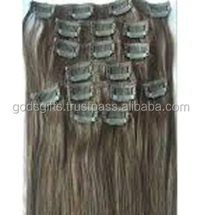 100% indian hair clip on Natural