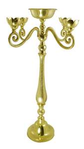 Silver Wedding <b>Candelabra</b> with Glass Votive Elegant Metal Tabletop Decoration Piece - Product Image 3