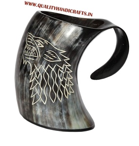 Meilleure qualité Viking boire corne de boeuf tasse/tasse à vin personnalisé en céramique noir couvercle étanche isolation sous vide tasse à café - Product Image 2