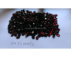 Piedra Preciosa Ovalada de Granate Rojo Oscuro de 5x7mm, Gema Natural Suelta de Alta Calidad, Facetada, para Joyería, Uso Elegante - Product Image 1