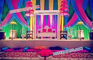 Ensemble de scène de nuit Mehndi avec balançoire et parapluies thème Punjabi scène Mehndi tendance meilleur prix ensemble de scène musulman Mehndi décor Royaume-Uni - Product Image 5