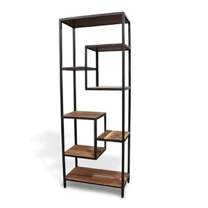 Beautiful Design Industrial Bookshelf with Solid Wood <b>Shelves</b> and Metal Frame <b>Modern</b> Display Storage Rack for Living Room Office - Product Image 1