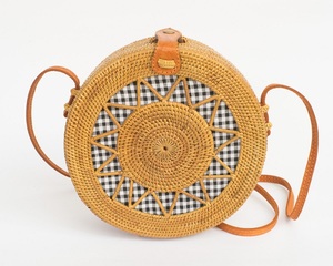 Sac de plage tissé circulaire sac en rotin sac à bandoulière pour femmes sac à main sans quantité minimum - Product Image 4