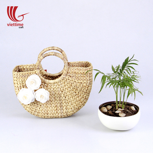 Weaving Water Hyacinth Top Handle, Boho <b>Straw</b> Beach <b>Bag</b> in Vietnam Wholesale - Product Image 2