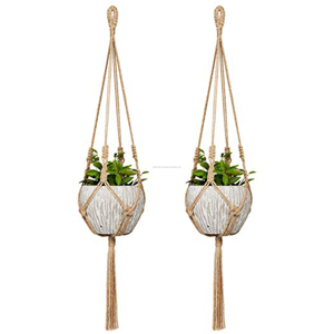 Nouveau macramé plante cintre blanc coton corde décorative macramé plante cintre bohème macramé décor à la maison plante cintres - Product Image 5