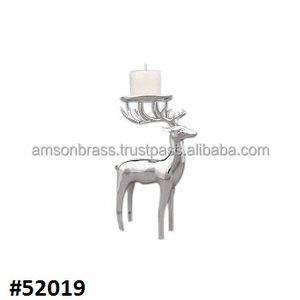 Moulage d'aluminium Décoration de Noël Petit Bougeoir Beau Cerf Doré Fini Candler Holder - Product Image 2