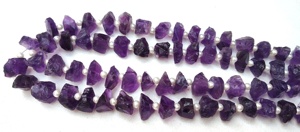 Gema de amatista azul Natural brillante, 35 piezas, taladro central sin tratamiento, joyería rugosa - Product Image 2