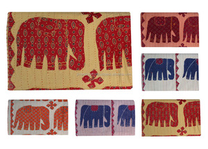 Cubrecama Kantha Cosido a Mano Tamaño Queen al por Mayor - Product Image 3