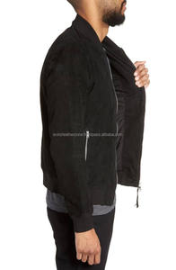 Chaqueta de vuelo bomber popular de cuero de gamuza personalizada - Product Image 4