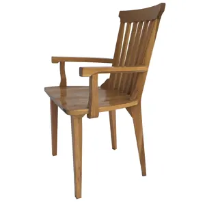 Modern look solid ask wooden armrest dining chair