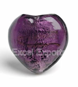 ลูกปัดแก้วทรงหัวใจแบบหลวมทำมือขนาด18มม. และ22มม. แผ่นฟอยล์สีเงินสีชมพู - Product Image 2