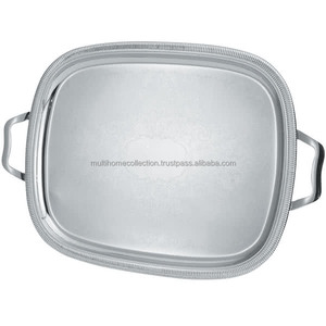 Más vendidos, plato de boda de Metal de buena calidad, cuencos de pasta, Bandejas para servir, bandeja de Catering de acero inoxidable plateada con asa - Product Image 1