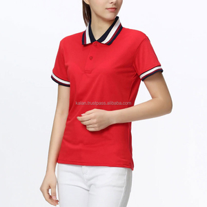 เสื้อโปโลแขนสั้นสีดำสำหรับผู้หญิง ผ้าคอตตอนปิเก้ ทรงปกติ ปักโลโก้ได้ตามต้องการ เหมาะสำหรับใส่เล่นกอล์ฟ - Product Image 6