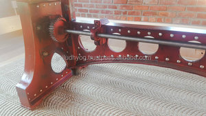 The American <b>Industrial</b> Reclaimed <b>Wood</b> & Steel <b>Dining</b> Crank <b>Table</b> - Product Image 3