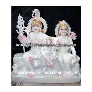 White Marble Parvati and Shiv Ji Statue - Product Image 1