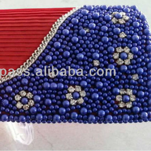 Dur dames perle de rocaille broderie Satin et coton doublé soirée pochette sac à main élégant perlé pochette pour les femmes - Product Image 4
