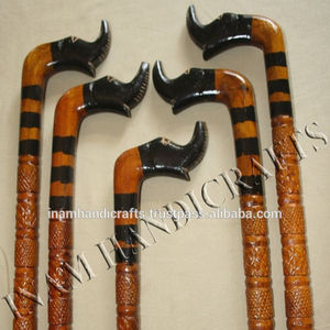 Bastones de madera para caminar para ancianos, asa negra de diseño, para caminar - Product Image 2