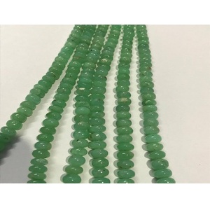 Piedra de crisoprasa Natural de alta calidad, cuentas lisas de Rondel, piedras preciosas al por mayor - Product Image 1