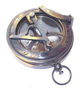 Cadran solaire en laiton finition antique boussole marine nautique vieux style de poche vintage cadeau cadran solaire rond en laiton boussole petit cadran solaire - Product Image 5